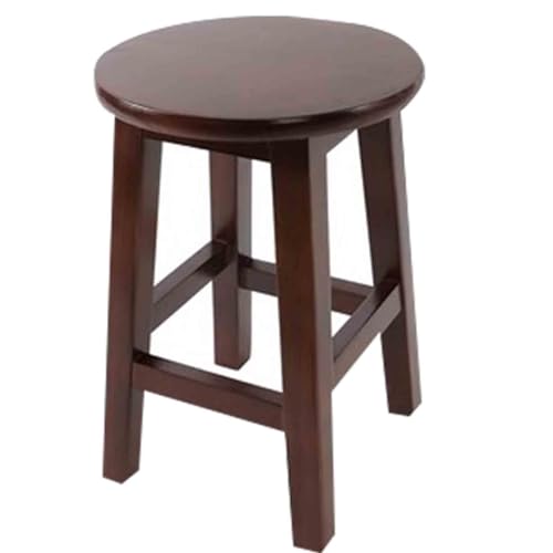 Taburete redondo pequeño de madera maciza portátil simple para dormitorio y hogar, asiento compacto para mesa de café, tamaño 30 x 45 cm, ideal para espacios pequeños y uso versátil