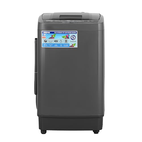 Geepas Fully Automatic Washing Machine- GFWM5800LCQ/ Top Load Equipped with Big Pulsator, Air Dry Function, Digital Display, Automatic Imbalance Control/ 5 kg Capacity, Grey, 1 Year Warranty