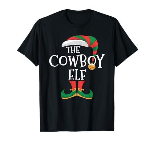 Cowboy Elf Xmas Matching Pajamas Group Christmas Elf T-Shirt