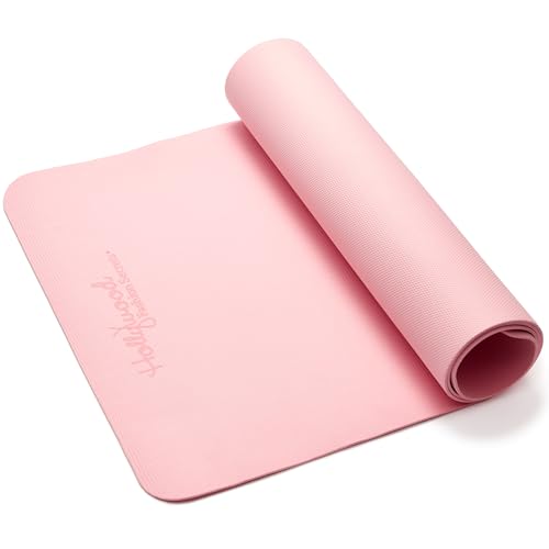 Tapis de yoga antidérapant rose pour séances de Pilates et gym à la maison