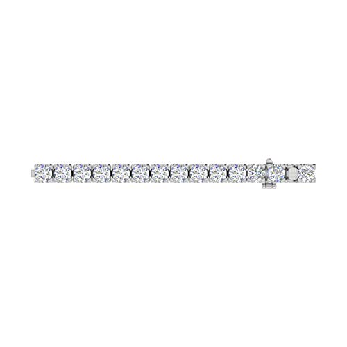 Image of 2 to 7 Carat Natural Diamond Tennis Bracelet for Women in 14K Gold (7 Inch) - IGI Certified (I1-I2 Clarity)