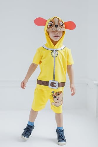 Image of Paw Patrol Chase Skye Rubble Marshall Cosplay T-Shirt and Bike Shorts French Terry Outfit Set Toddler to Big Kid