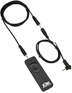 Kiwifotos RS-60E3 Remote Switch Shutter Release Cord for Canon EOS Rebel T6 T7 T5 T8i T7i T6s T6i T5i T4i T3i T2i T1i SL3 SL2 SL1,EOS 90D 80D 70D 77D 60D R R6 R7 R10 RP M5 M6 Mark II SX70 SX60 & More