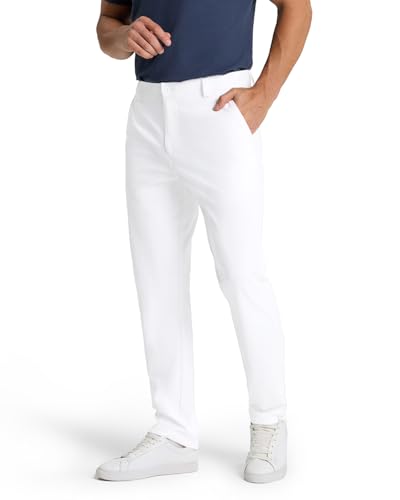 Snowten Mens Classic Fit White Golf Pants
