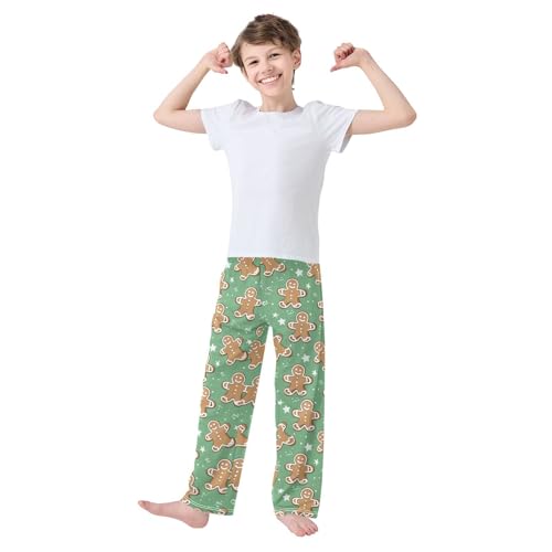 Boys' Pants Star Gingerbread Man Green Long Bottoms Jogger Pants Elastic Waist Trousers with Pockets S-XL2