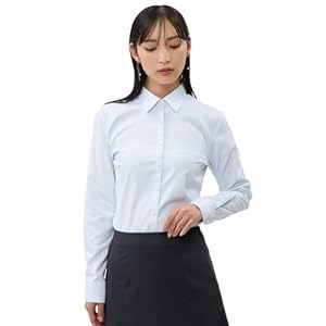 [ヨウフクノアオヤマ] クラシック シャツ ブラウス レディース 長袖 ノーアイロン 形態安定 大きいサイズ オフィス カジュアル ファッション 通勤 綿ポリ 日常 S～3L" 