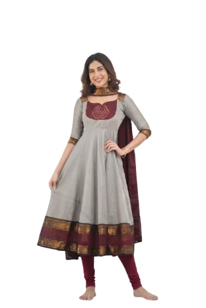 Roman Silk Anarkali Kurti with Dupatta Set for Women's-picture-24