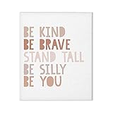 Canvas Wall Art Print for Nursery Kids Room - Be Kind Be Brave - Gallery Wrap Montessori Art Ready...