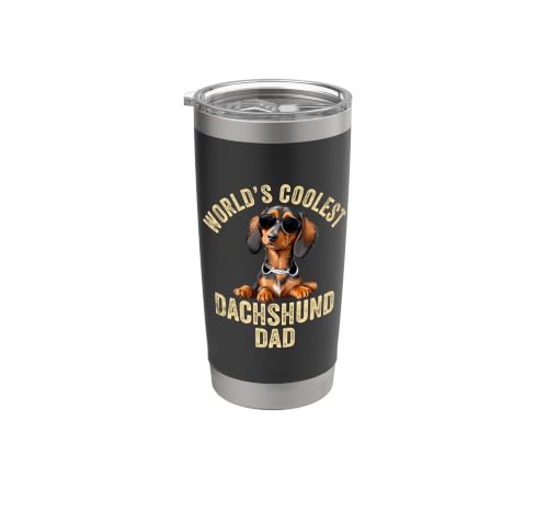 El perro salchicha más guay del mundo, papá, divertido, Weiner Dog, Doxie Granddog Vaso térmico de acero inoxidable de doble pared