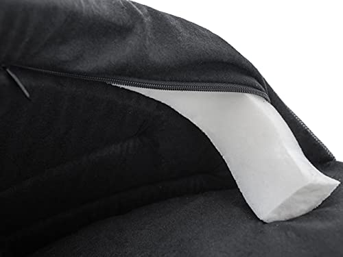 Pillowprim Hundehöhle Hundebett Hundesofa Hundekissen Hundehütte Hundekorb Hundecouch Ruheplatz Haustierbett Hundeliegen Kissen,Graphit, R1: 65 x 50 cm