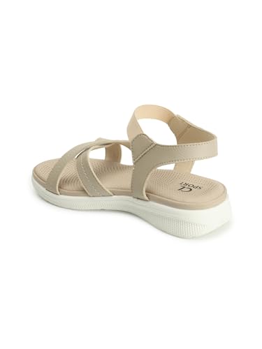 Image of Carlton London women's Cross Strap Adjustable Comfort Sandals