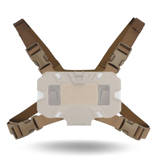 Let-Me-Be FoldPanel Harness Navigation Board Chest Rig for Plate Carrier Phone Mount Molle Holder,Lightweight Outdoor Hiking Fishing Cycling Tactical Chest Vest Phone Carrier Accessories(Coyote Brown)