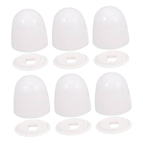 Housoutil 6pcs Toilet Bolt Caps Set Easy Install No Tools Needed Screw Covers for Bathroom Decor Toilet Aesthetics for Home Restrooms