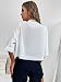 Falainetee Women's Pocket Half Sleeve Button Front Summer Oversized Crop Blouse Tops White S