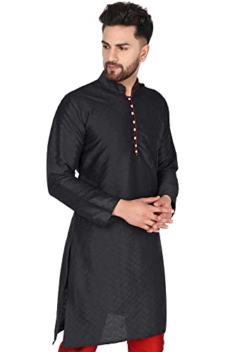 Image of Amazon Brand - Anarva Men's Indian Art Silk Casual Kurta for Wedding