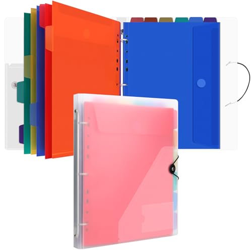 Organizador Papel Oficina Carpetas De Plástico A4 VZZNN - Pack De 9 Carpetas Con Botón De Presión Para Documentos Carpetas Colores Escuela Hogar