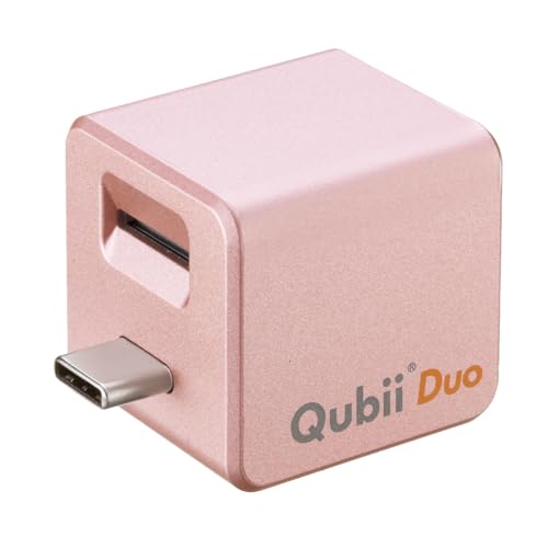 サンワダイレクト iPhone/iPad Android USB-C 充電しながら自動バックアップmicroSD カードリーダー 写真 データ保存 Qubii Duo ローズゴールド 400-ADRIP014P