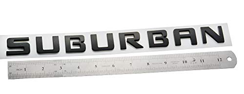 Image of 2x SUBURBAN Nameplate Emblem Letter Badge Replacement for Gm 07-16 SUBURBAN Chevrolet (Matte Black)