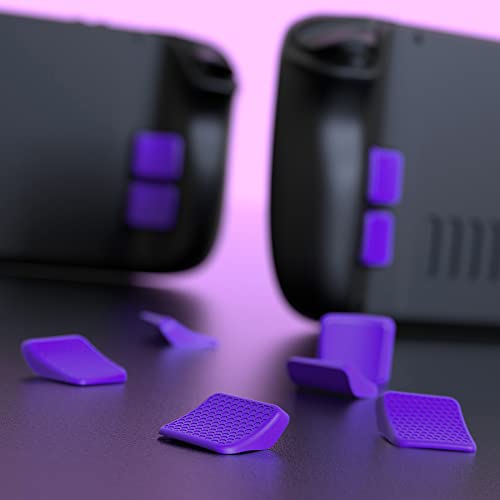 PlayVital Purple Back Button Enhancement Set for Steam Deck LCD, Grip Improvement Button Protection Kit for Steam Deck OLED - 2 Different Thickness