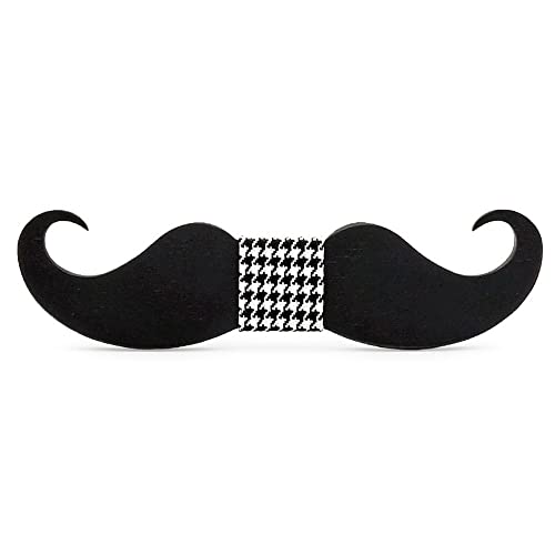 BOBIJOO Jewelry - Noeud Papillon Bois Foncé Moustache Fait Main Homme au Choix Gentleman Cravate - Taille unique, N03