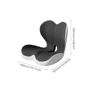 Cuscino per Sedile Ortopedico Con Fondo Antiscivolo E Una Fodera Rimovibile, Cuscino Ergonomico per Supporto Lombare E Coccige in Schiuma a Memoria Di Forma Adatto per Ufficio E Auto, Grigio
