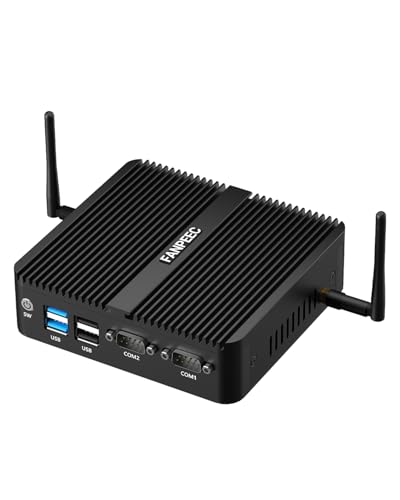 Image of FANPEEC Fanless Mini PC N100 8GB DDR4 128GB MSATA SSD, Industrial PC Win11 Pro /Linux, 4K Triple Display, 2xLAN, 4xUSB, WiFi6 BT5.2, TPM2.0, Power On Auto, Fanless Computer for Business /Home Sever