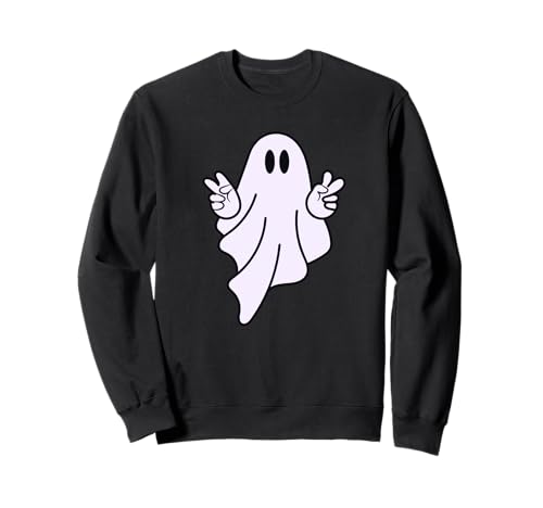 Divertente fantasma Groovy Vibes Peace Out Halloween Costume Regali Felpa