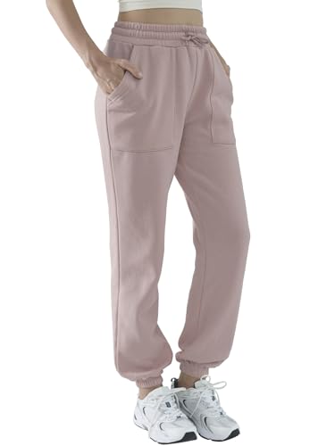 DITOK Baggy Sweatpants for Women High Waisted Soft Fleece Lining Sweatpants with Pockets Y2K Joggers Lounge Campus Outfits, Pink