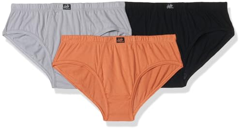 Image of Jockey 3035 Boys Super Combed Cotton Solid Brief with Ultrasoft Waistband (Pack of 3) Sleet, Black & Raw Sienna 11-12 Yrs
