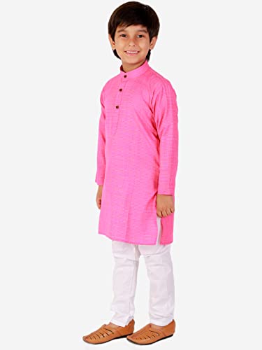 Image of Pro-Ethic Style Developer Kids Cotton Solid Ethnic Kurta Pajama Set|Traditional Style Kurta Pajama