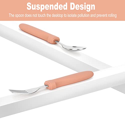 Toddler Utensils Set, 3 Pieces Toddler Utensils Stainless Steel Fork, Spoon And Knife Set With Silicone Holding Design, Socub Children's Flatware Set, Bpa Free, Sage #TOP2