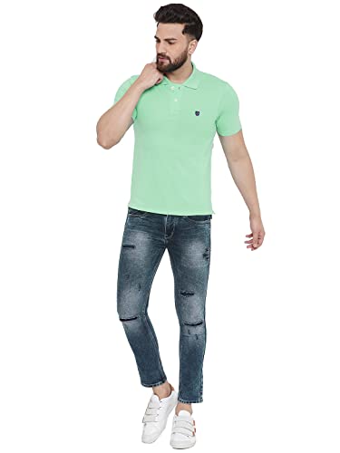 Image of Men's Casual Cotton Polo Tshirt (N1002-AIRFORCE mp)