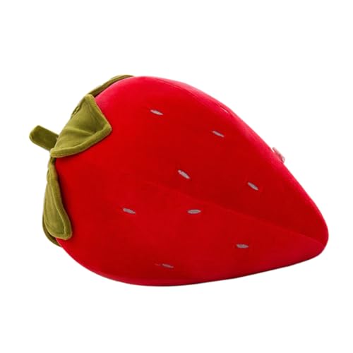 Coussin en peluche fraise 40 cm oreiller moelleux décoration chambre