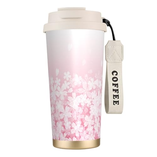 タンブラー 春 さくら 桜柄 サクラ 和柄 和風 マグボトル コーヒーカップ 水筒 保温 保冷 ウォーターボトル 蓋付き ストロー付き 直飲み おしゃれ プレゼント