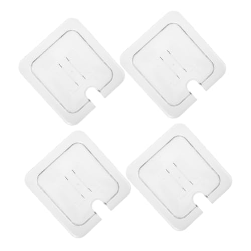 BRIGHTFUFU Plastic Dinner Plate Cover with Handle 1/6 Size Food Pan Lid for Hotel and Restaurant Use