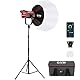 GVM LED Videoleuchte 200 W mit Softbox Laterne, Beleuchtungsset SD200B mit Netznetzwerk Bluetooth/DMX-Steuerung, Studio-Beleuchtungs-Set, 2700 K-6800 K, 12 Bühneneffekte