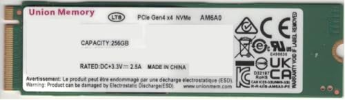 Image of OEM Union Memory 256GB SSD PCIe Gen 4x4, M.2 PCI-e NVME Internal Solid State Drive 80mm 2280 Form Factor M Key, Compatible with PS5, Laptop & Desktop Gen4, AM6A0