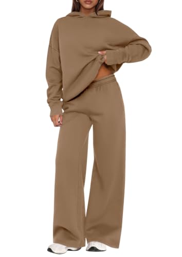 Image of PRETTYGARDEN Womens Sweatsuits 2 Piece Set 2026 Casual Winter Long Sleeve Hoodie Loose Wide Leg Sweatpants Fall Tracksuit
