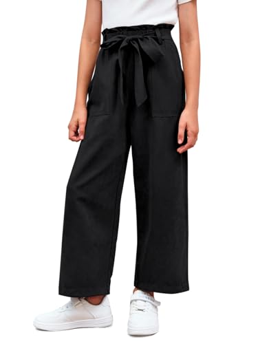 Haloumoning Mädchen Weite Hose Palazzo Hohe Taille Mode Bootcut Elastische...