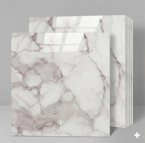 Image of OCEANSKY White Abstract Design Marble UV Panels, Pack of 1