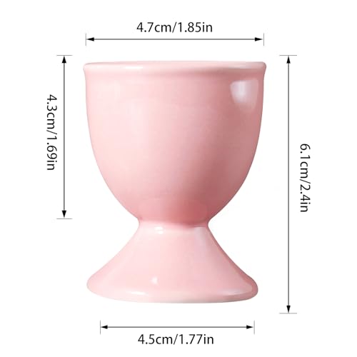 Image of Cinf Ceramic Egg Cup Set, 2 Pack, Macaron Boiled Egg Holders for Breakfast