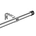 HOSKO Einzelne Gardinenstangen-Set für Fenster 76-152 cm (30-60 Zoll), inklusive zwei Montagehalterungen für Innen- und Außenfenster (Silber)