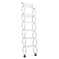 6-Steps Wall-Mounted Attic Ladder, Pull Down Attic Staircase, Telescopic Ceiling Folding Loft Ladder Stairs Step Extension for Attics, Garages, Roofs, Basements,Maximum Load Capacity 662 lbs,White