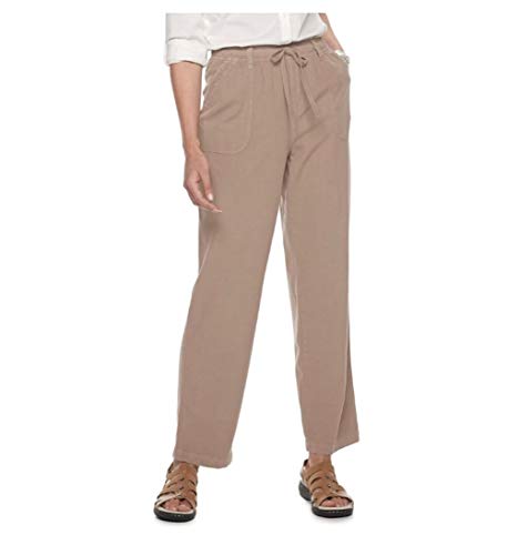 Gloria Vanderbilt Brieele Pull on Sheeting Pants, Size PM Tan