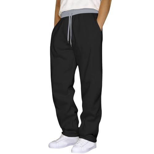 WANZZXCSL Men's Baggy Sweatpants 2025 Elastic Waist Drawstring Joggers Sweatpants Loose Athletic Trousers with Pockets