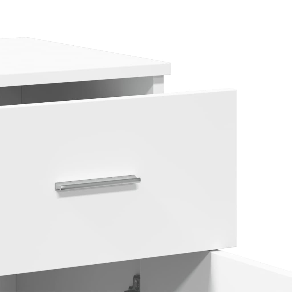 vidaXL Aparador, Alacena Alta con Almacenamiento, Armario Auxiliar de Buffet, Mueble para Salón Cocina Pasillo, Madera de Ingeniería Blanco