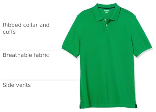 Image of Amazon Essentials Men's Regular-Fit Short Sleeve Cotton Pique Polo Shirt (Available in Big & Tall)