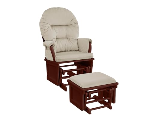 Suite Bebe Glider with Ottoman, Madison, Espresso and Beige - Quick Ship