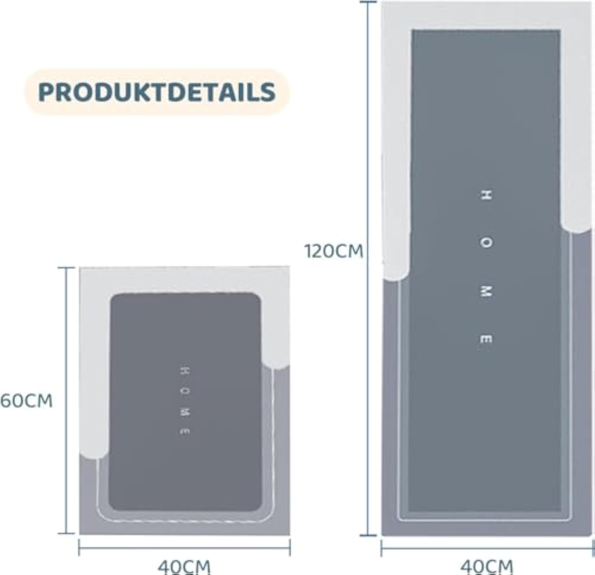 Cushioned Kitchen Mat Set, Anti Fatigue Kitchen Rugs