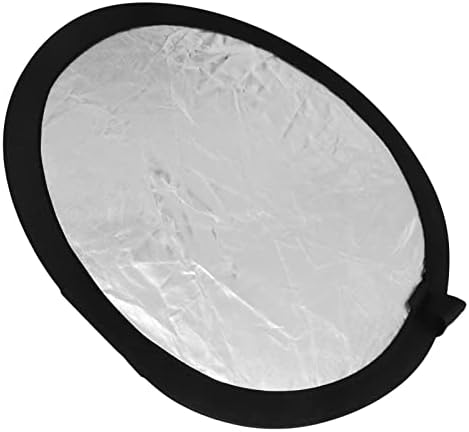 Disc Light Reflector, Portable Lightweight 11.8 Inch Round Silver White Pocket Light Reflector for Portraits